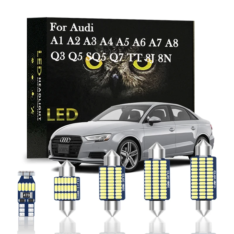 

Canbus Indoor Light LED For Audi A1 A2 A3 8L 8P 8V A4 B5 B6 B7 B8 A5 8T A6 C5 C6 C7 A7 A8 D2 D3 Q3 Q5 SQ5 Q7 4L TT 8N 8J