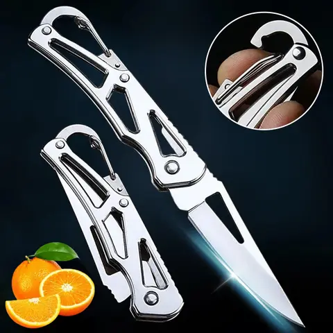 Bilashmart Stainless Steel Folding Fruit Knife, Outdoor Knife with Non-slip Handle, Kitchen Accessories, Knife Knife