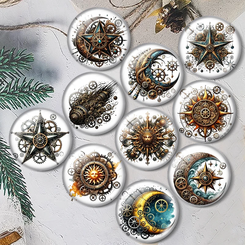 

Акварельные стеклянные кабошоны в стиле стимпанк 12/18/20/25 мм для браслетов, подвесок, колец, демонстрационных серег, фурнитура для изготовления украшений