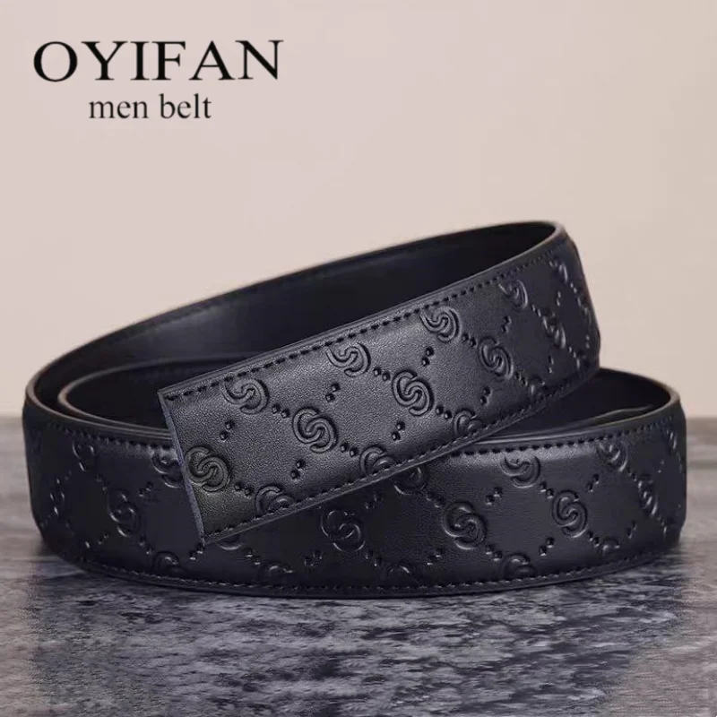 Large Size Belt No Buckle for Automatic Buckle Genuine Leather Belts Without Buckle for Men Women High Quality Male Jeans Belt