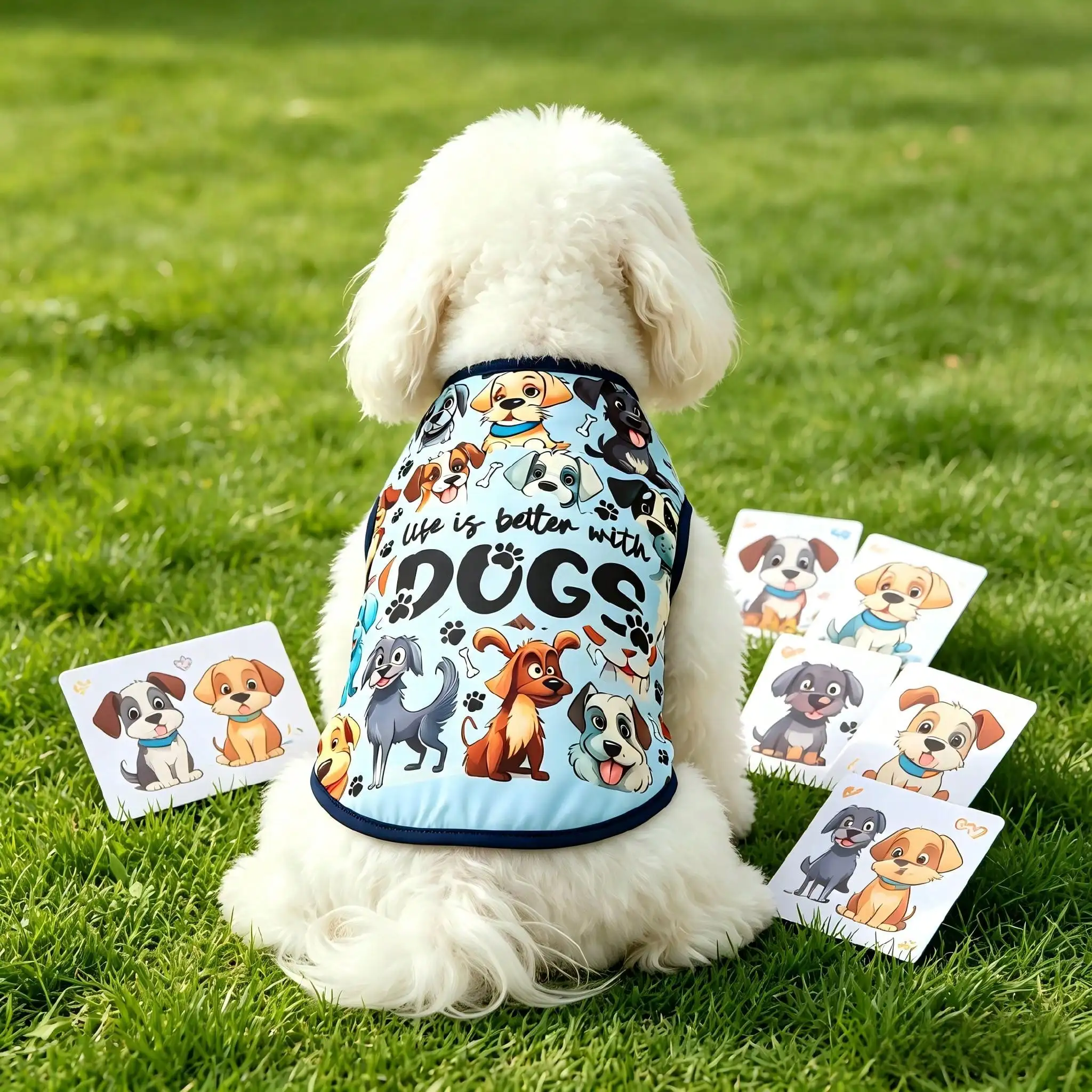Camiseta sin mangas para perro y gatos – La Vida Es Mejor con Perros - imagen 2