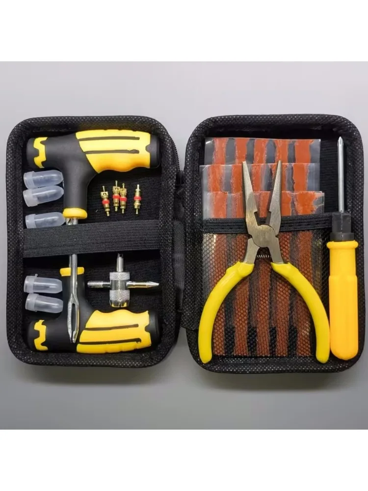 AliExpress NONE Professional Tyre Repair Kit With Pliers Valve Core Tools Storage Bag For Car Motorcycle Bike Emergency Puncture Fix