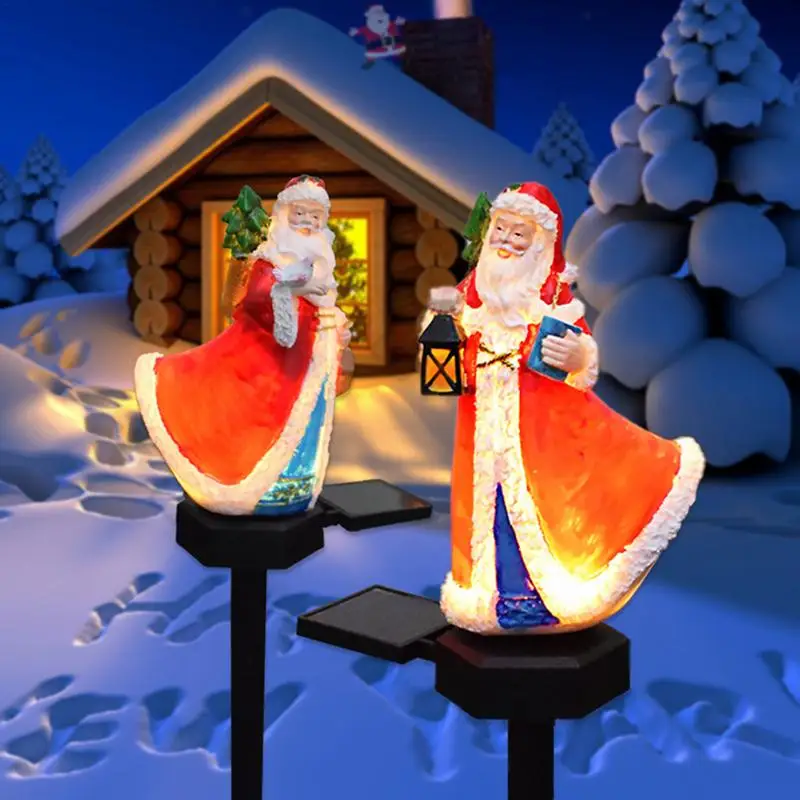 

Christmas decoration atmosphere lights Outdoor solar garden LED street lights Santa Claus ground plug landscape decoration light