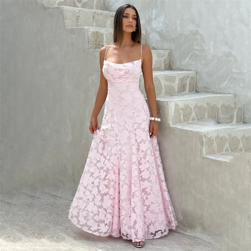 Sexy A Line Lace Evening Bridesmaid Dresses Wedding Party Formal Prom Birthday Cocktail Floor Length Backless