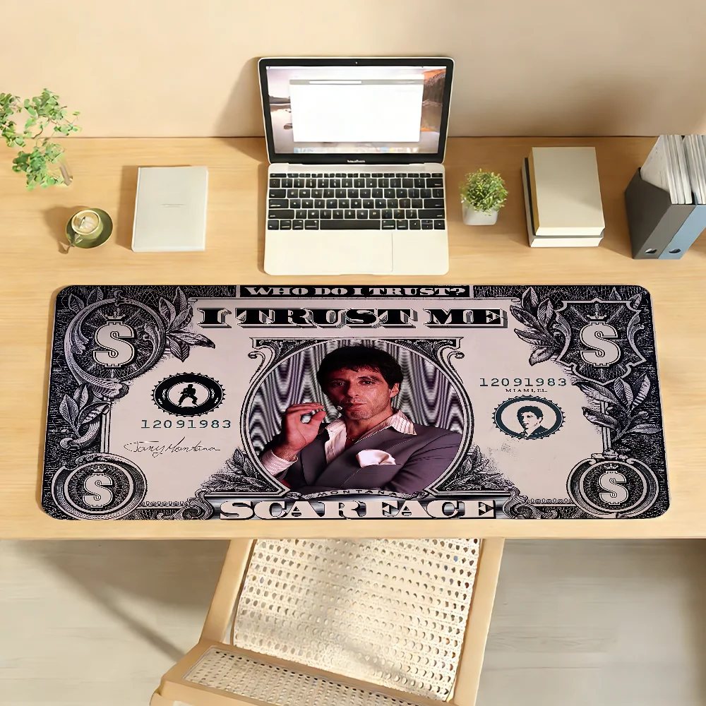 

Коврик для мыши Movie S-Scarface, нескользящий, с фиксирующим краем, для ПК и ноутбуков, резиновый, для офиса, для клавиатуры, большой игровой коврик XXL