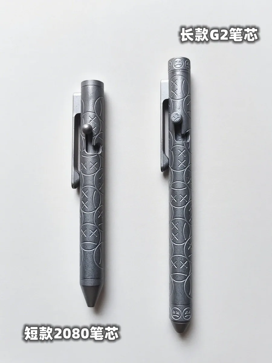 1 PC EDC Titanium Alloy Signature Pen Office Student Writing Ballpoint Pen Multi-functional Portable Outdoor Tools