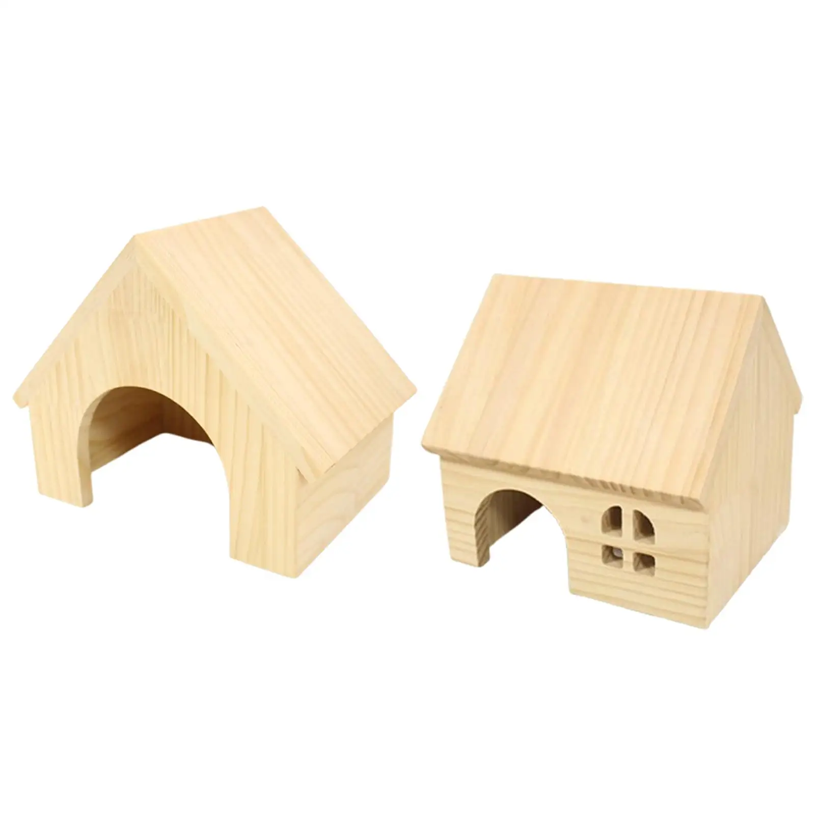 

Hamster Wood House Habitat Decor Supplies for Dwarf Hamster Mouse Lemmings