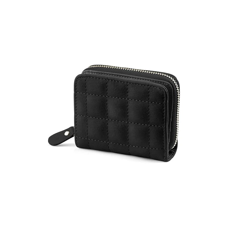 Kleine Damen-Geldbörse, kompakt, mit Reißverschluss, modisch, einfarbig, Münzgeldbörsen, Clutch mit mehreren Kartenfächern – Detail 7