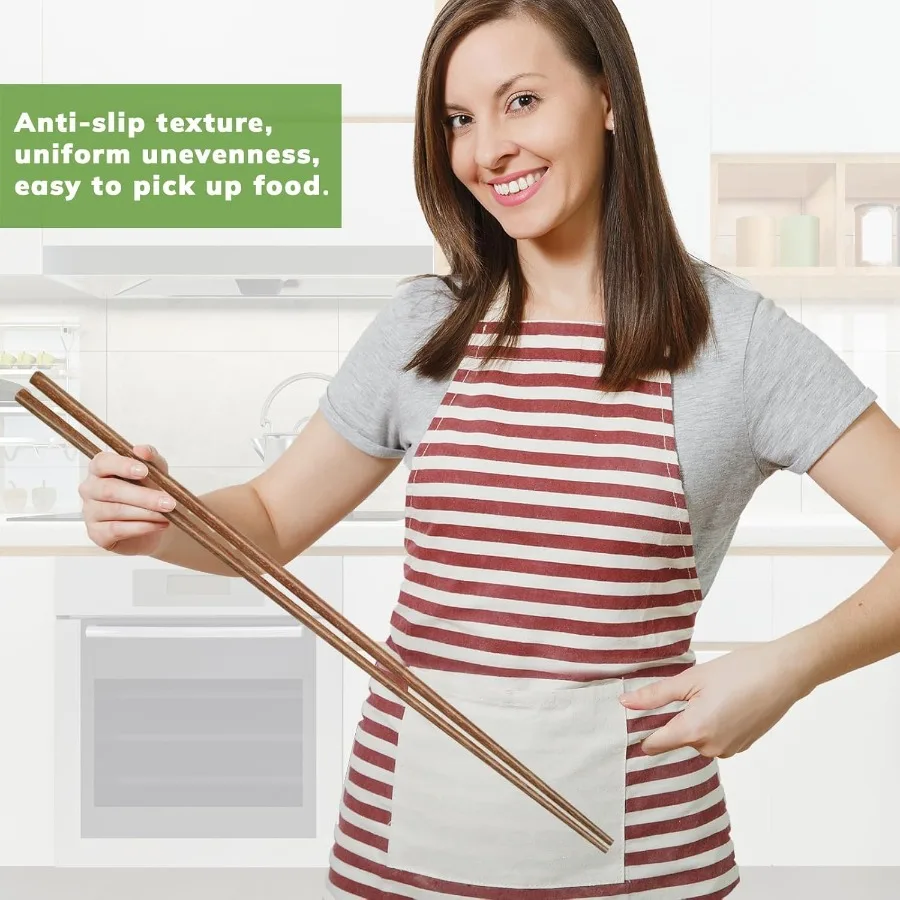 Кухонные палочки для еды, удлиненные 16,5 дюйма, деревянные кухонные палочки для еды, многоразовые для жарки лапши, горячий горшок 16,5