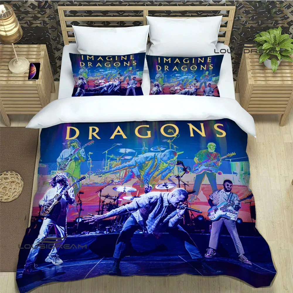 

Rock Band Imagine Dragons Bedding Set,Duvet Cover Comforter Bed Set Quilt Cover Pillowcase,King Queen Twin Size Boys Girls Adult