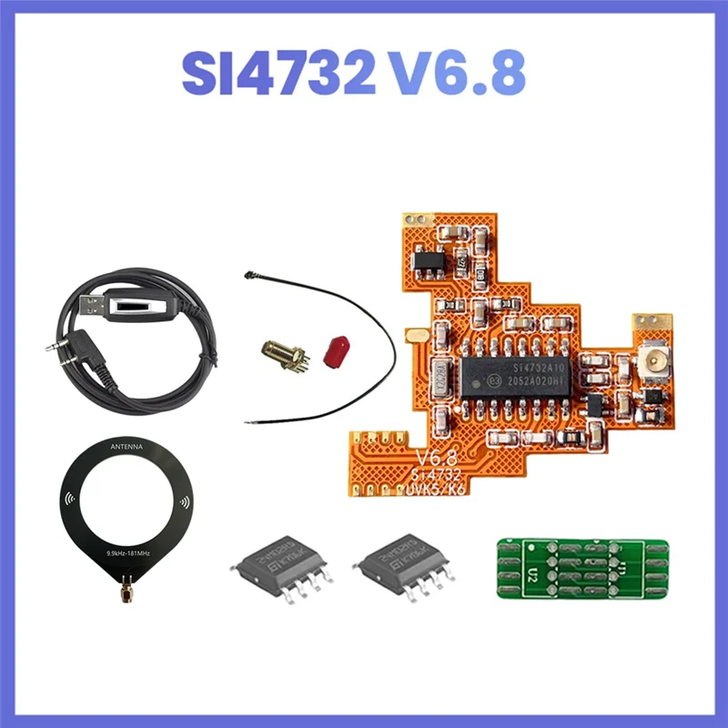 

ABJF-SI4732 Модуль FPC V6.8 + петлевая антенна + чип 2X2M Forquansheng UVK6 K5, коротковолновый полнодиапазонный прием/одинарной баковой полосы