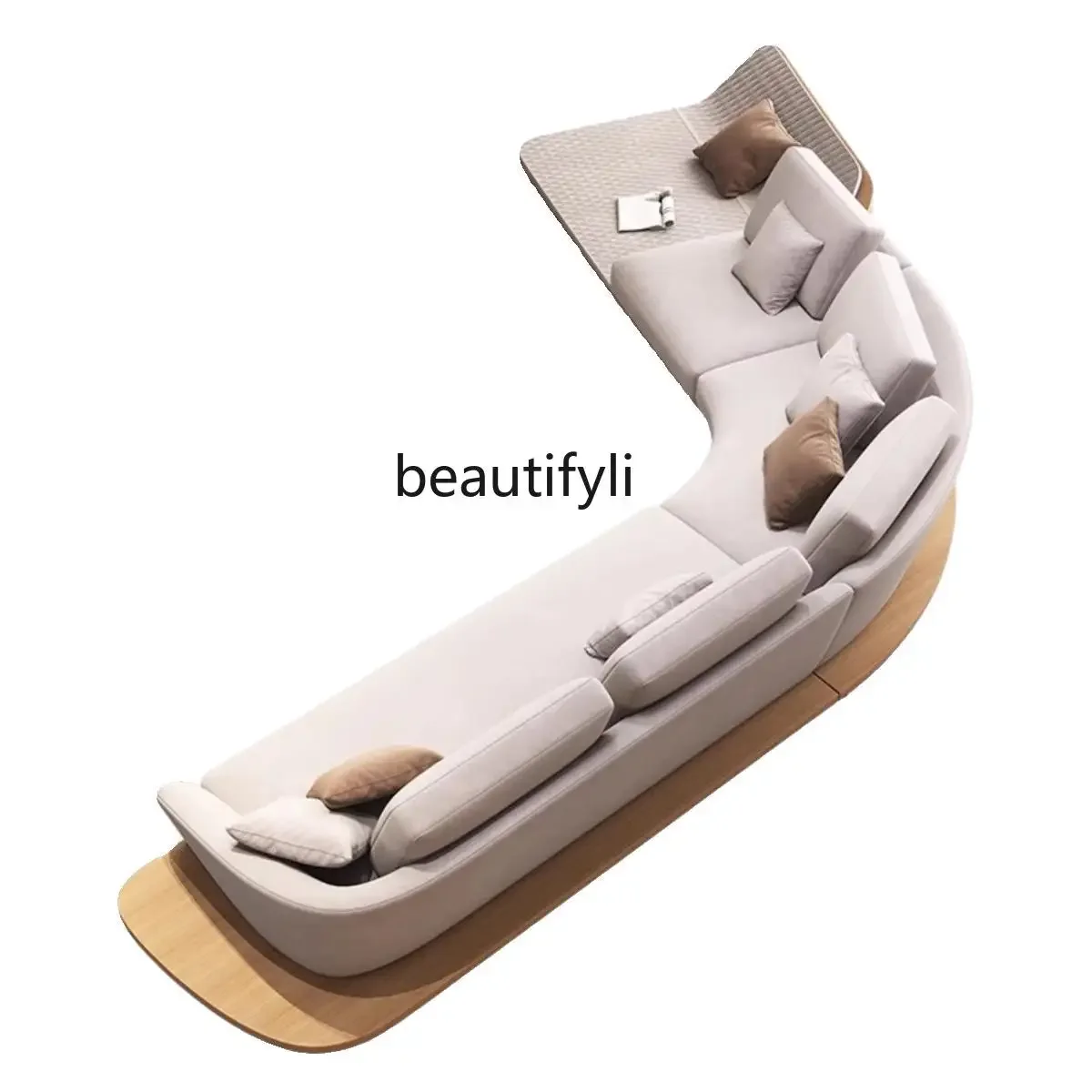 

A38 Italian minimalist, leather curved sofa, corner fabric sofa