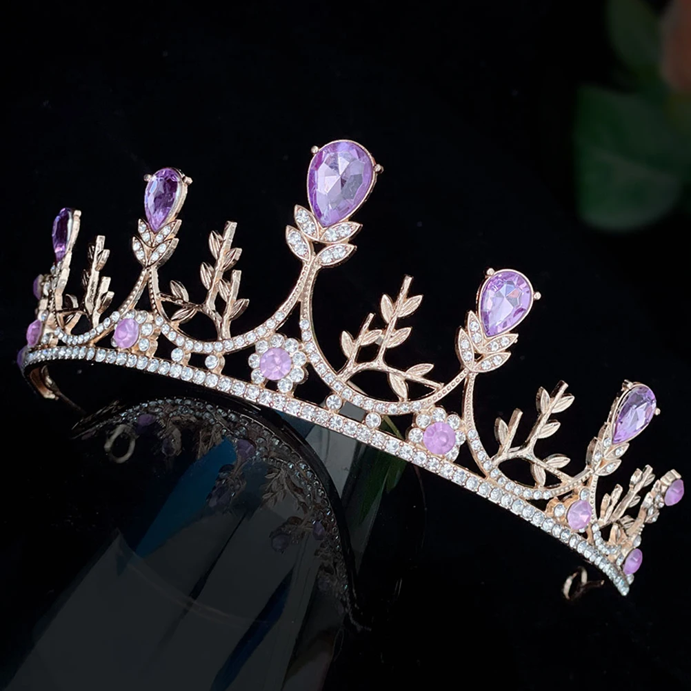 

Princess Diamond Crown Hair Accessory Bride Headbands Wedding Tiara Rhinestones Bridal