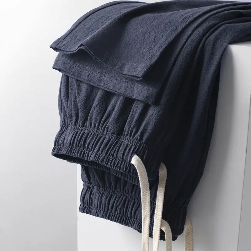 

Удобные хлопковые льняные брюки прямого кроя, повседневные, свободные, широкие, с эффектом похудения, летние, новые, молодежные, модные