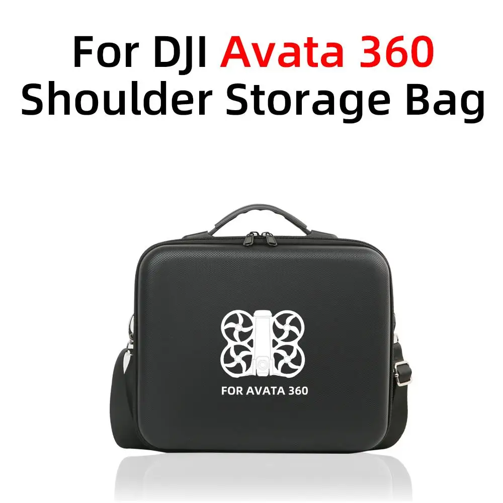  for dji Avata 360 Storage Case Black PU Leather Portable Drone Body & Remote Controller RC Carrying Bag Protective Handbag