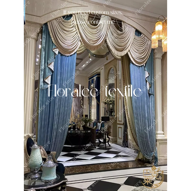 

European Curtains for Living Dining Room Luxury American Bedroom High-end Velvet Blackout Curtains for Bedroom Customized Decor