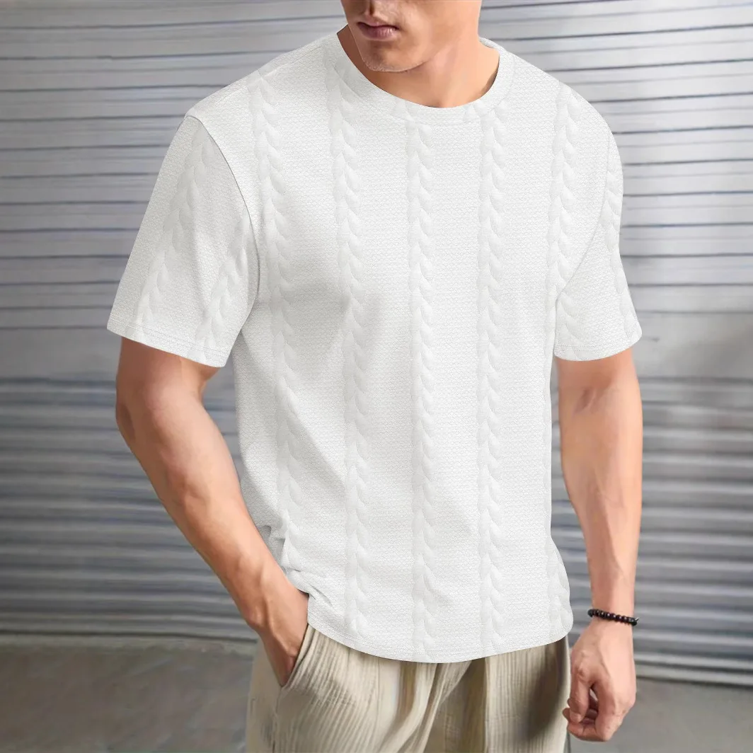 

Men's Solid Color Round Neck Short Sleeve Simple T-Shirt Casual Daily Versatile Top