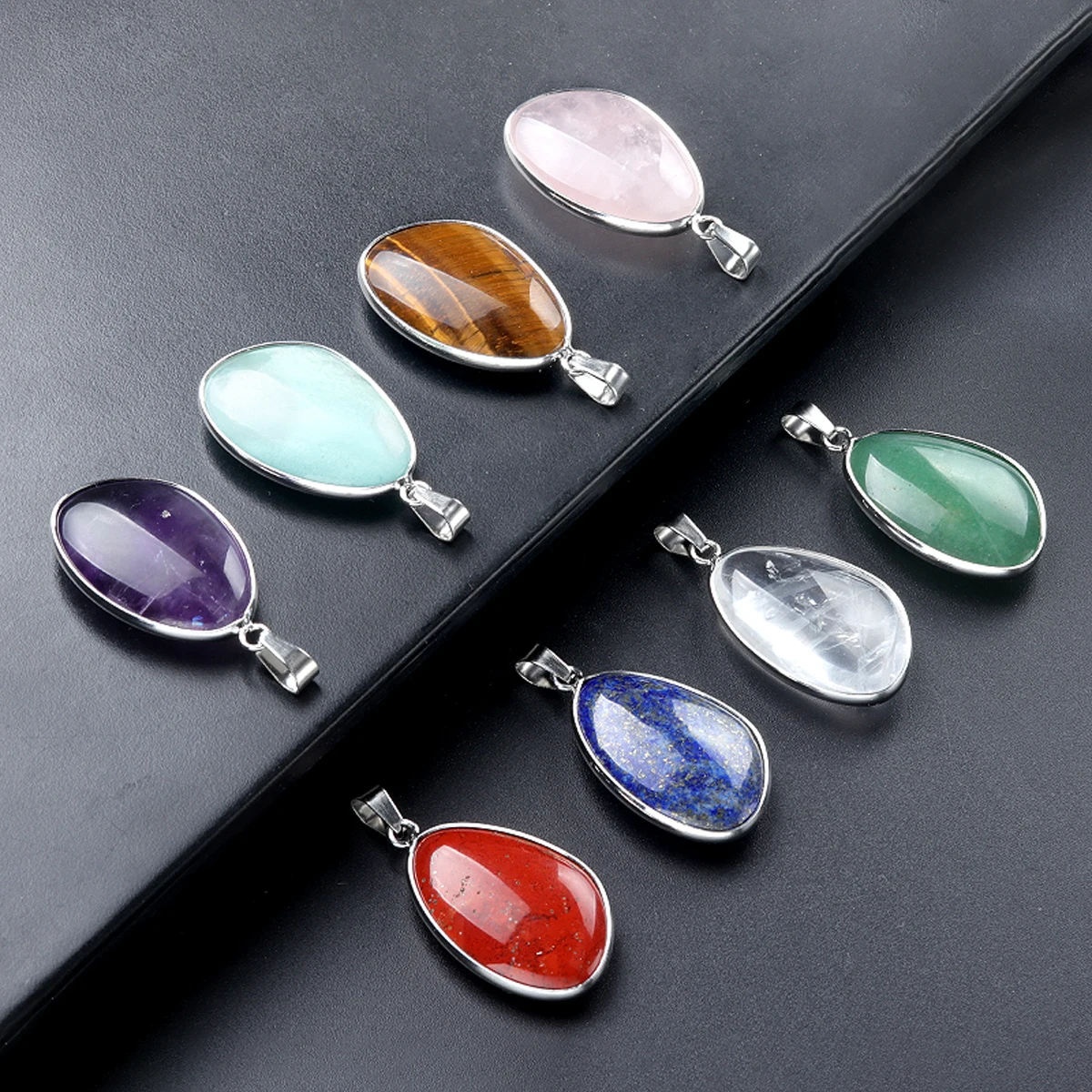 1PCS Water Drop Shape Natural Stone Faceted Crystal Pendant for Making DIY Jewelry Necklace Bracelets Accessories Size 20x38mm