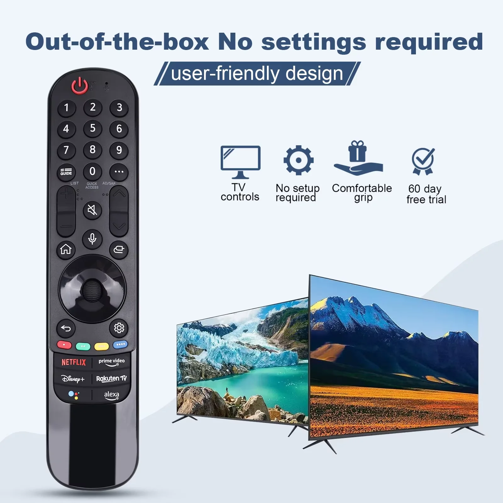 Universal for L. Magic Remote Control MR18/19BA MR20/21/23/24GA , Compatible with LG LED OLED LCD 4K 8K UHD Smart TV(No Voice)