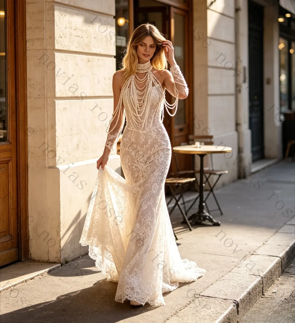 Customized Lace Mermaid Wedding Dress for 2026 Brides Luxury Vintage Bridal Gown Perfect for Outdoor Ceremony or Reception