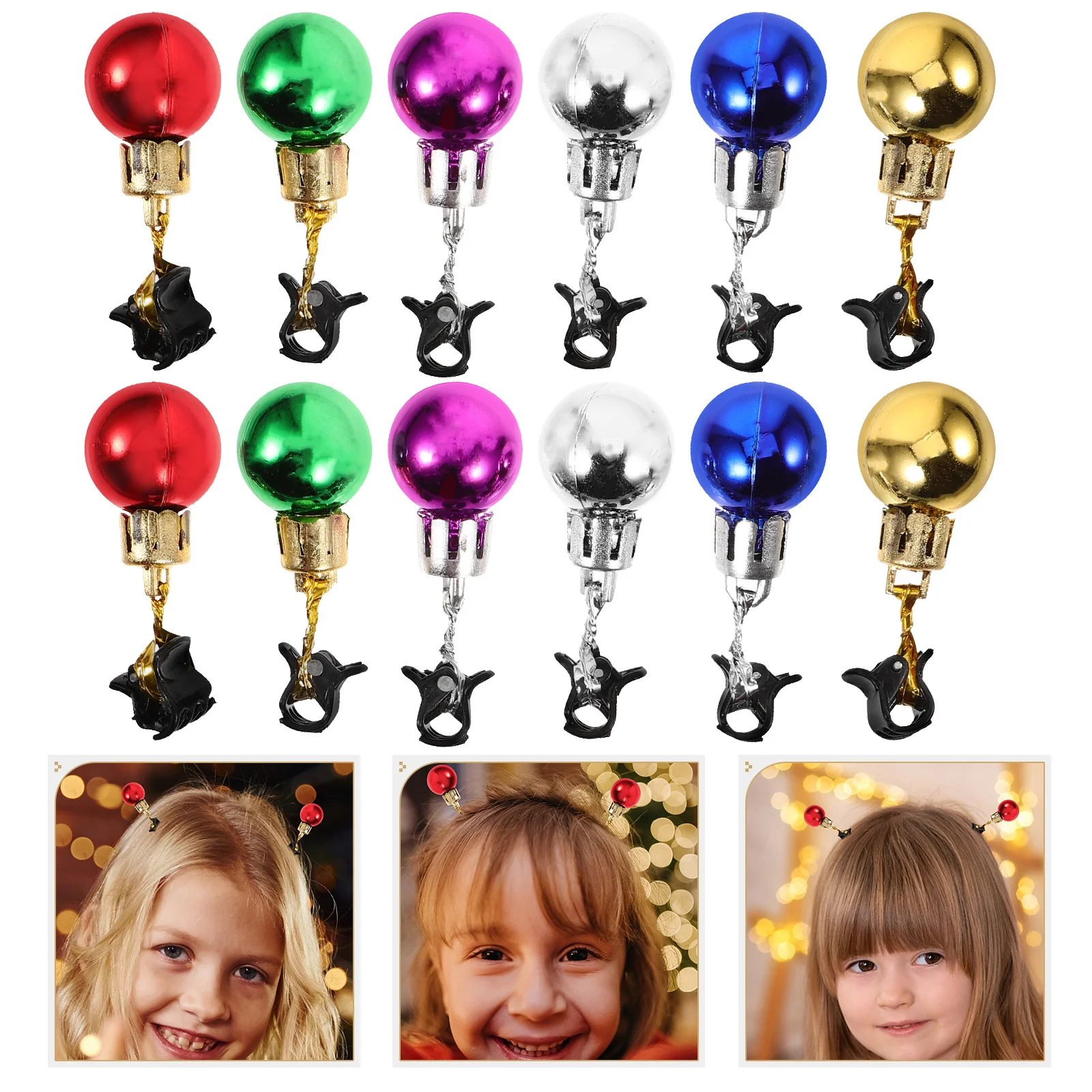 12 Stuks Baard Bel Ornament Clips Kerst Baard Kralen Voor Mannen Diy Haar Charme Decor Vakantie Party Accessoire Haar Bell Charms