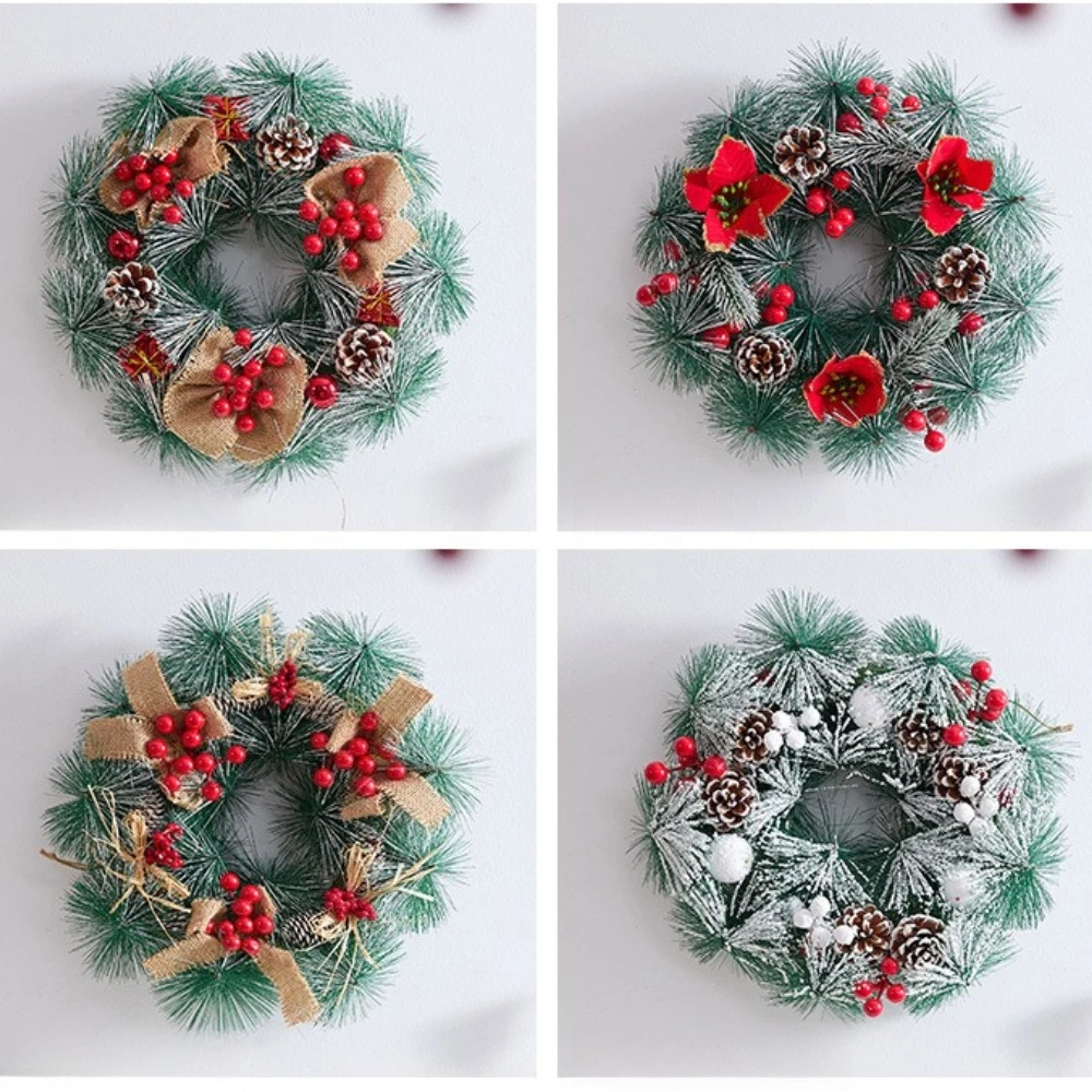 

Рождественские венки для входной двери Рождественские украшения Зимние венки Домашний декоративный венок с цветами Венок из сосновых шишек 30-32 см