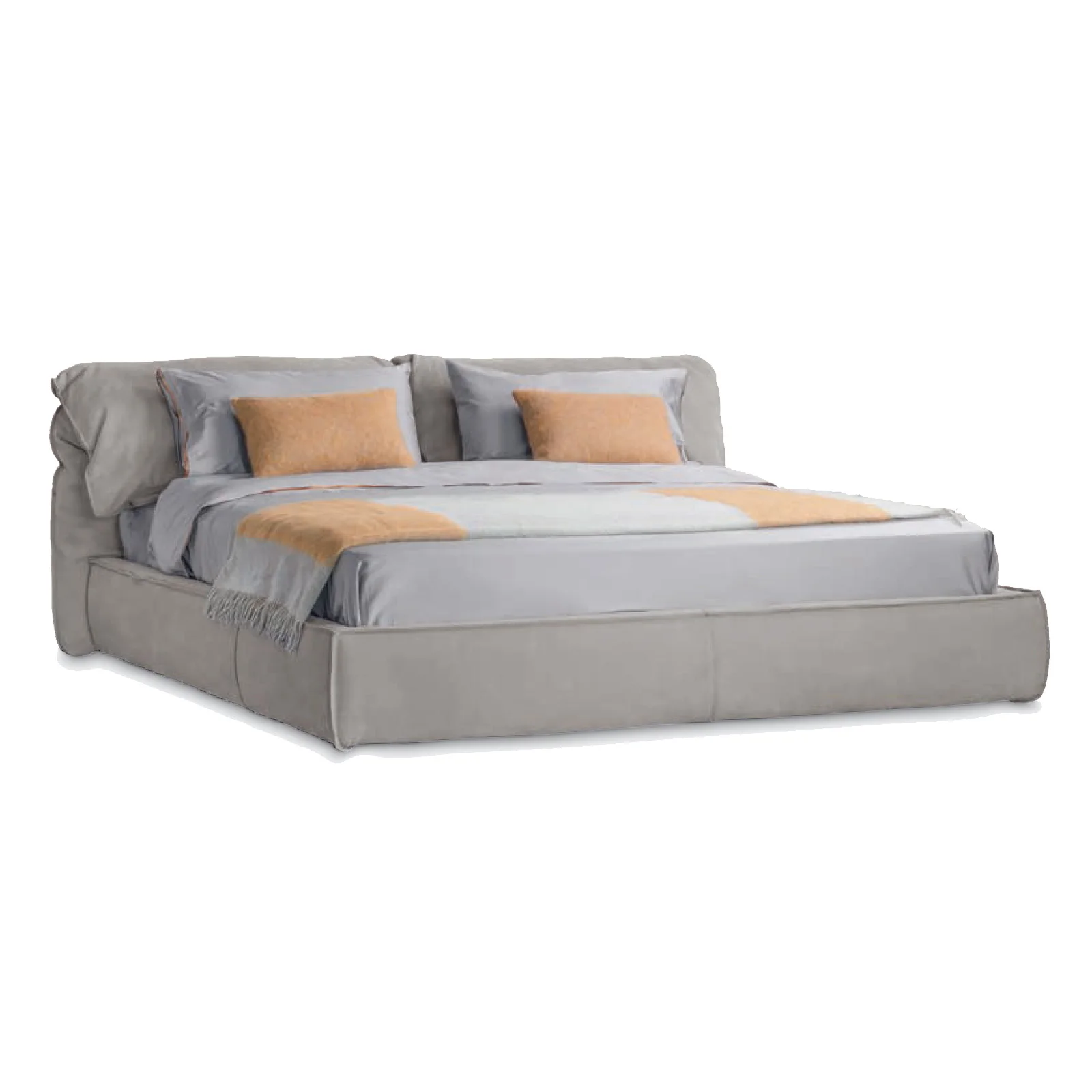 

−For Italian Minimalist Designer Upholstered Bed Master Double Bed Italian Light Luxury Fabric Bed&