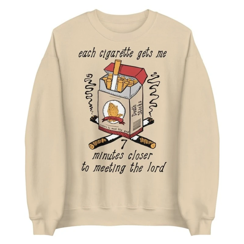 タバコを吸えば、主に近づくことができる7分がもらえます ロニック・ミーム ウィンタースウェットシャツ サーマルパーカー 長袖プルオーバー