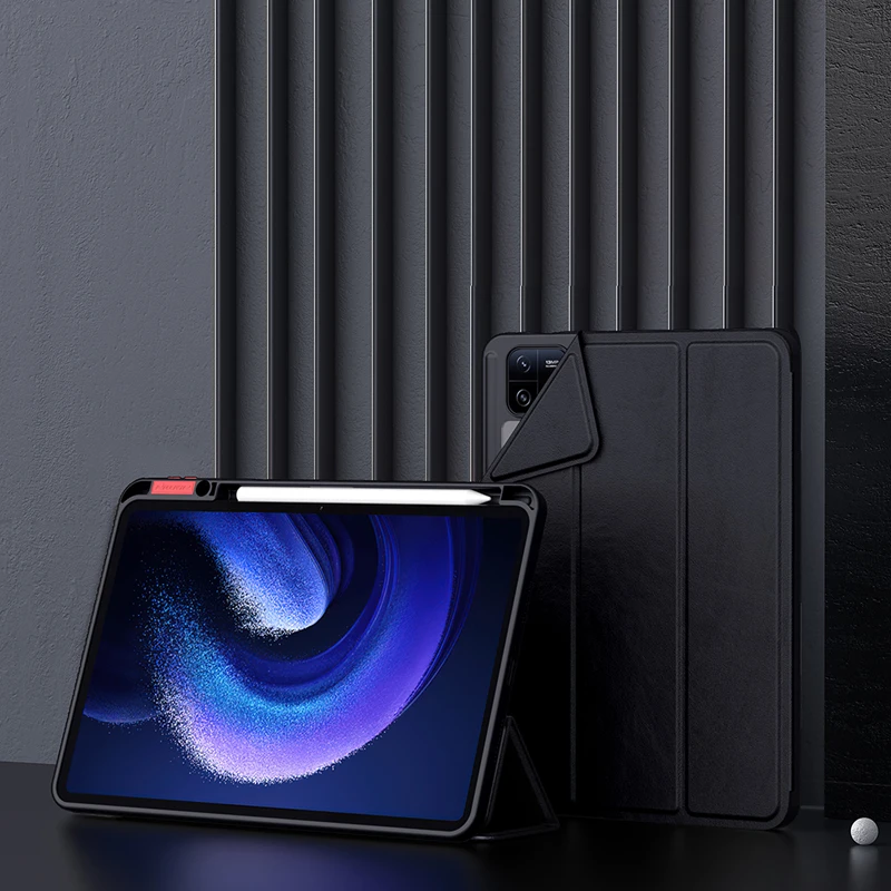 Nillkin-Estojo Magnético de Couro Luxo para Xiaomi Mi Pad 6 Pro, Capa Triangular Dobrável com Suporte para Lápis