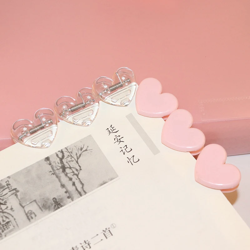 5Pcs Heart Shaped Paper Clips Mini Clip Sealing Clips Multipurpose Sewing Clip Bookmark Kawaii Tickets Phot Home Office Decor
