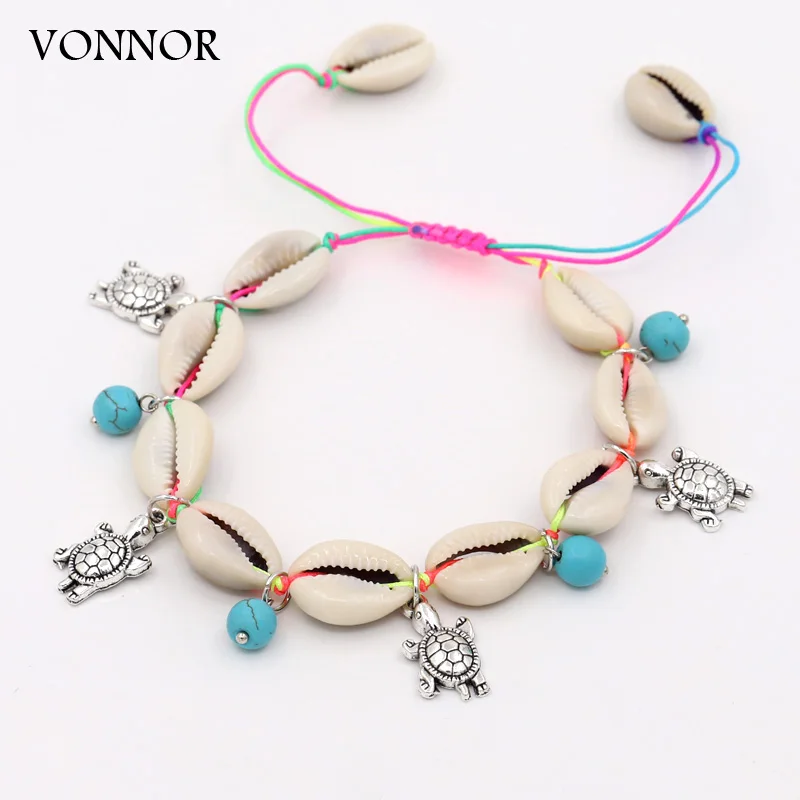 Anklets for Women Girl Handmade Shell Jewelry Foot Bracelet Summer Beach Barefoot Sandals Ankle Strap on Leg Accessories