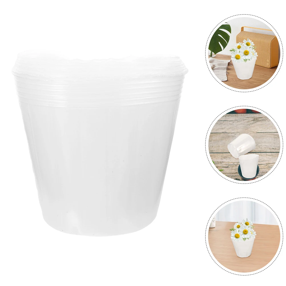 

Clear Flower Pot Liners Replacement Plastic Plant Pot Insert Transparent Gardening Liner Durable Outdoor Home Office Planter