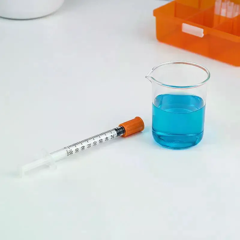 20Pcs Plastic Liquid Dispenser 0.5/1ml Disposable Safety Sterile Insulin Orange Cap Syringe For Pet Animal