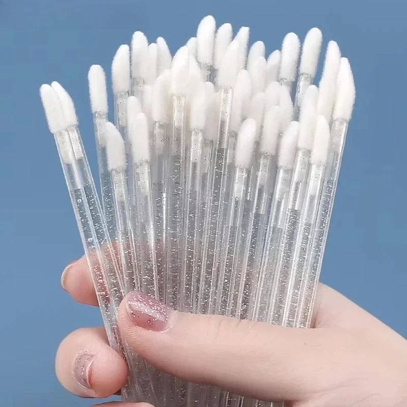 50Pcs Crystal Eyelashes Brushes Individual Lash Removing Cleaning Makeup Lip Brushes Eyelash Extension Mascara Applicator Tools