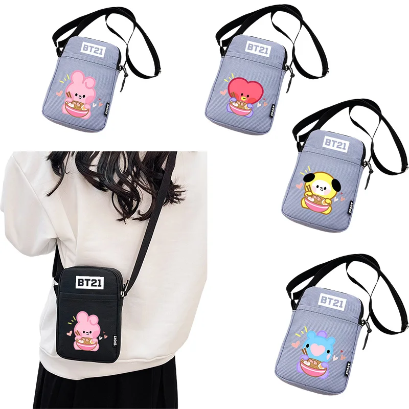 Bt21 Kawaii Anime Shooky Mang Koya Canvas Shoulder Bag Cute Cartoon Shooky Mang Koya Crossbody Bag Coin Purse