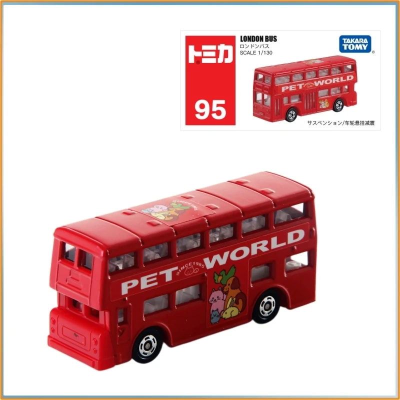 Genuine Tomica No.95 Realistic Die-Cast Mini Car Model,  London Sightseeing Tour Bus Car Model Toy Gift