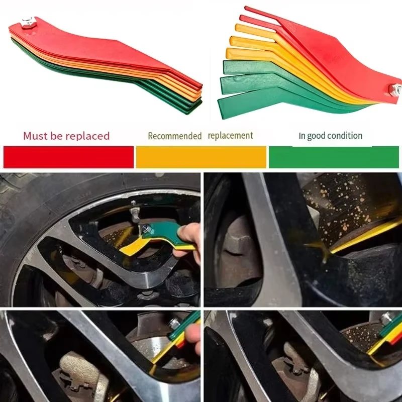 Универсальный автомобильный измеритель толщины тормозных колодок, измерительная линейка тормозных колодок, тестовый инструмент, диагностический инструмент для тормозов, тестер, автомобильные аксессуары