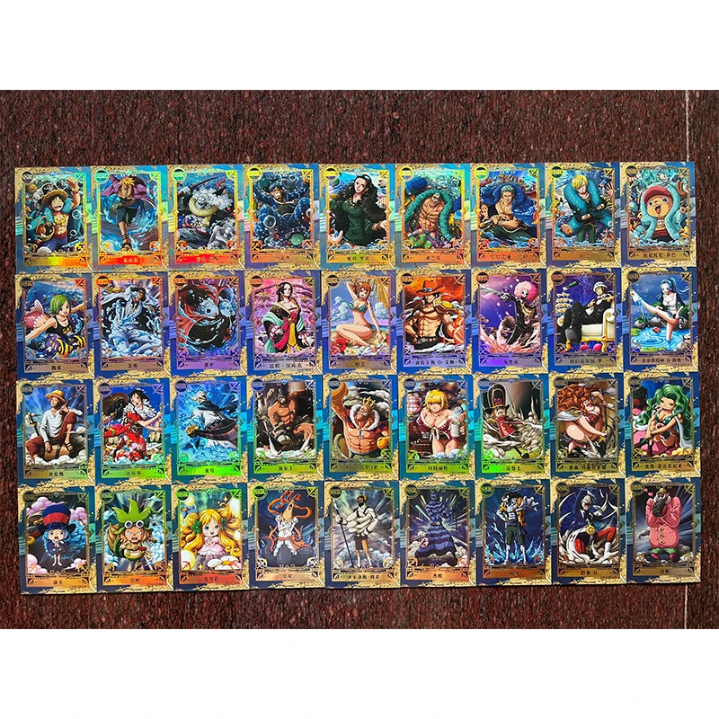 Ruika One Piece Qr-Cr-Cp-Series Anime Characters Monkey D Luffy Roronoa Zoro Bronzing Color Flash Collection Card Birthday Gift