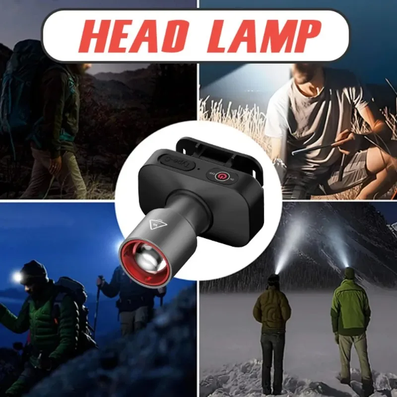 Strong Light Led Headlight 3 Modes Super Bright Zoom Flashlight USB Rechargeable Long Life Outdoor Fishing work Light Lantern
