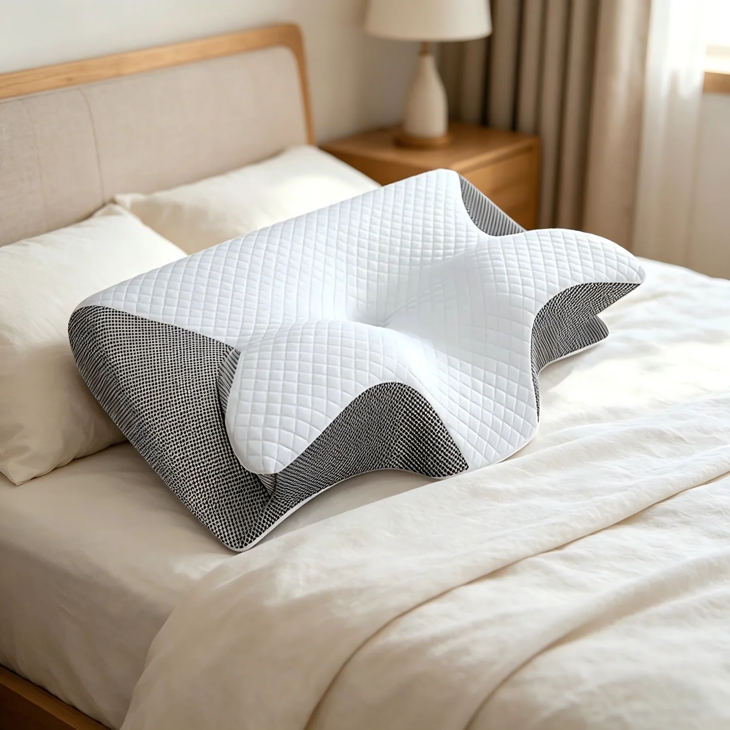 For Neck Pain, Contoured Support Pillows,Neck Pillow 1pc Memory Foam Cervical Pillow, 2 in 1 Ergonomic Contour Orthopedic Pillow