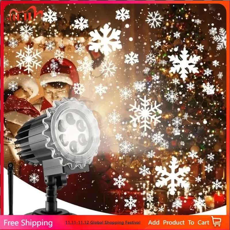 

9 Вт уличный проектор в виде снежинок, супер яркий светильник для снегопада, водонепроницаемый пейзажный проекционный прожектор для снегопада