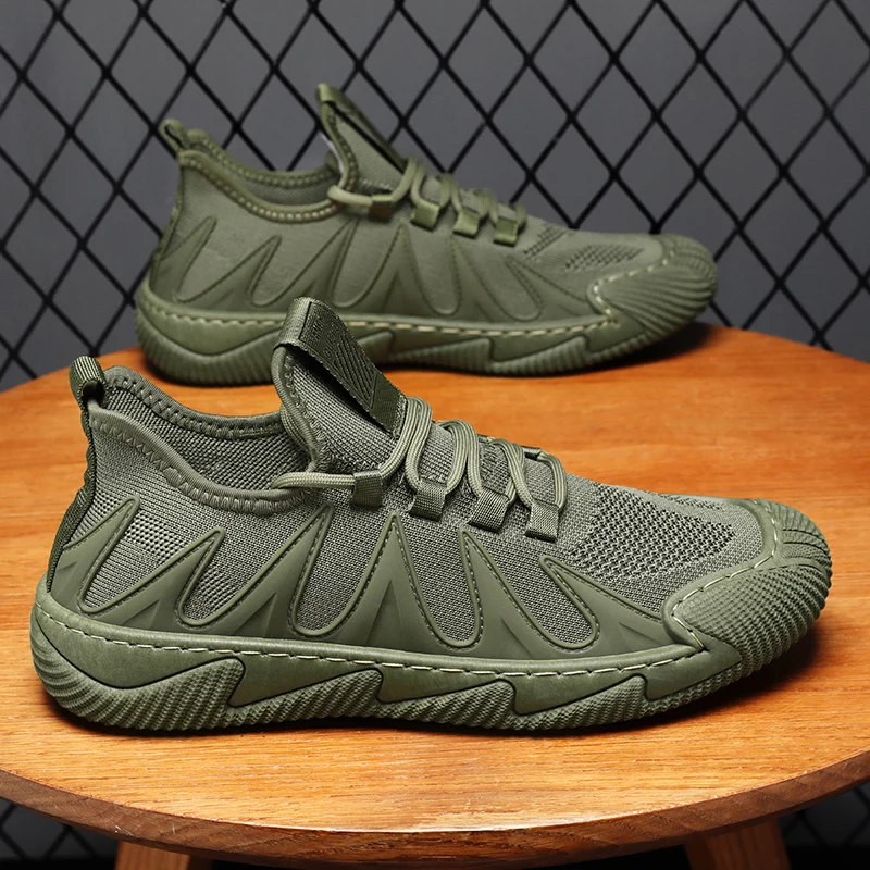 Elastic fabric men sneakers stretchable upper, free movement, wear-resistant casual sport shoes for exercise and leisure time