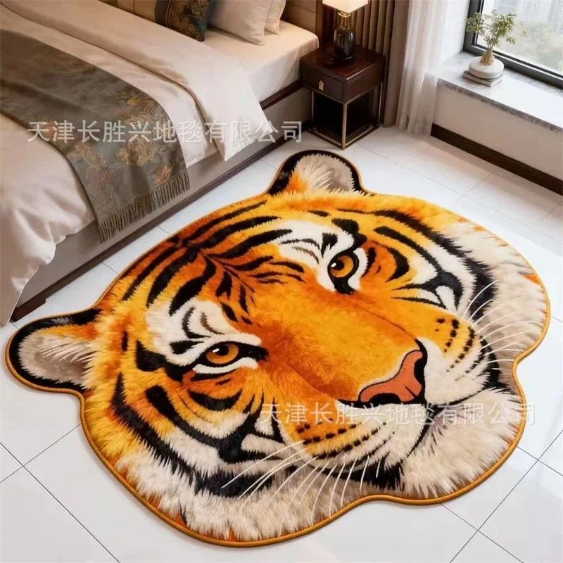 

Коврик из искусственного кашемира с рисунком тигра, мягкий, плюшевый, нескользящий, впитывающий, грязеотталкивающий, простой в уходе, для спальни, ванной, прихожей, дома, для детей, женщин, уютный подарок