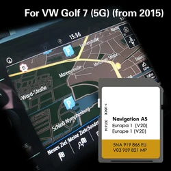 Para VW Golf 7 5GB desde 2015 Navegación 32GB GPS Mapa Tarjeta SD AS V19