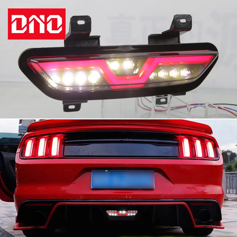 

Car LED 12V Rear Bumper Lamps For Ford Mustang 2017 2018 Brake Light Turn Signal Backup Reflector Lamp Reverse Fog Taillights