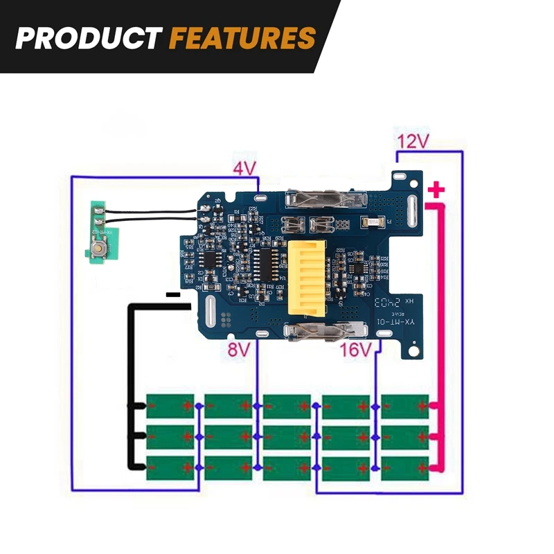 

AA58 10 шт. BL1830 литий-ионный аккумулятор BMS PCB плата защиты от зарядки для электроинструмента Makita 18 В BL1815 BL1860 LXT400 Bl1850