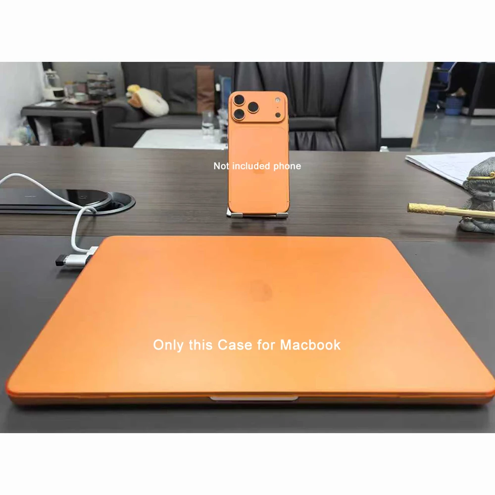 New Orange Color Laptop Case for Macbook Air 13 Case M4 M3 M2 13.6 Inch 2025 Protective Shell Hand Cover