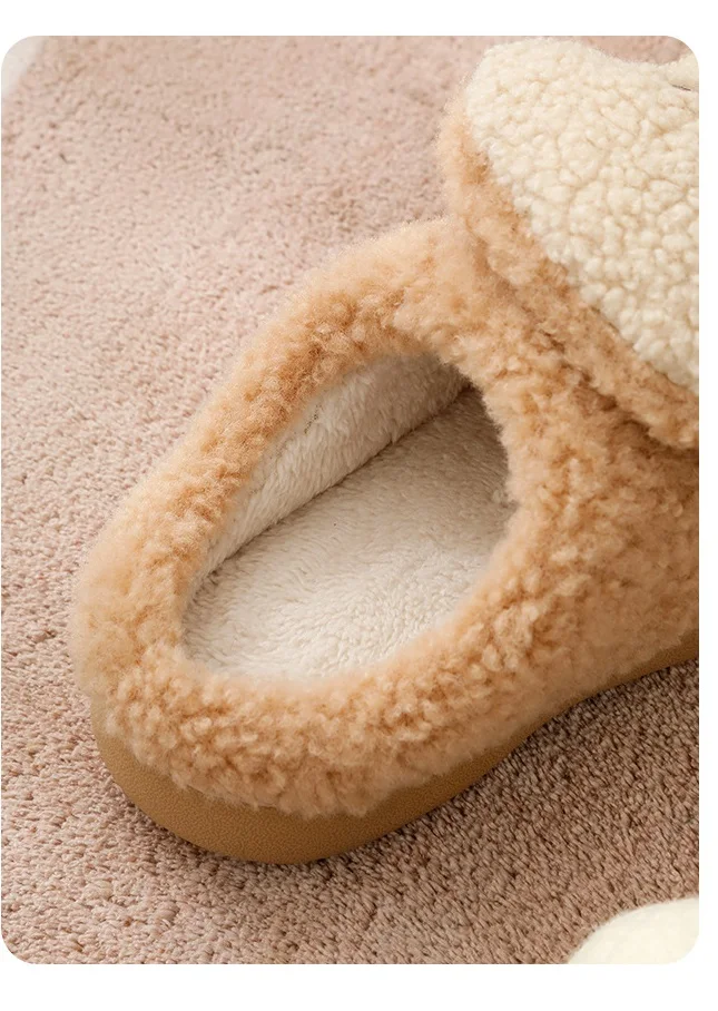 Neue Flauschige Lammfell-Hausschuhe für Damen, Winter-Komfort-Plüsch-Mules, Flauschige Schlafzimmer-Lounge-Schaffell-Hausschuhe für Frauen – Detail 5