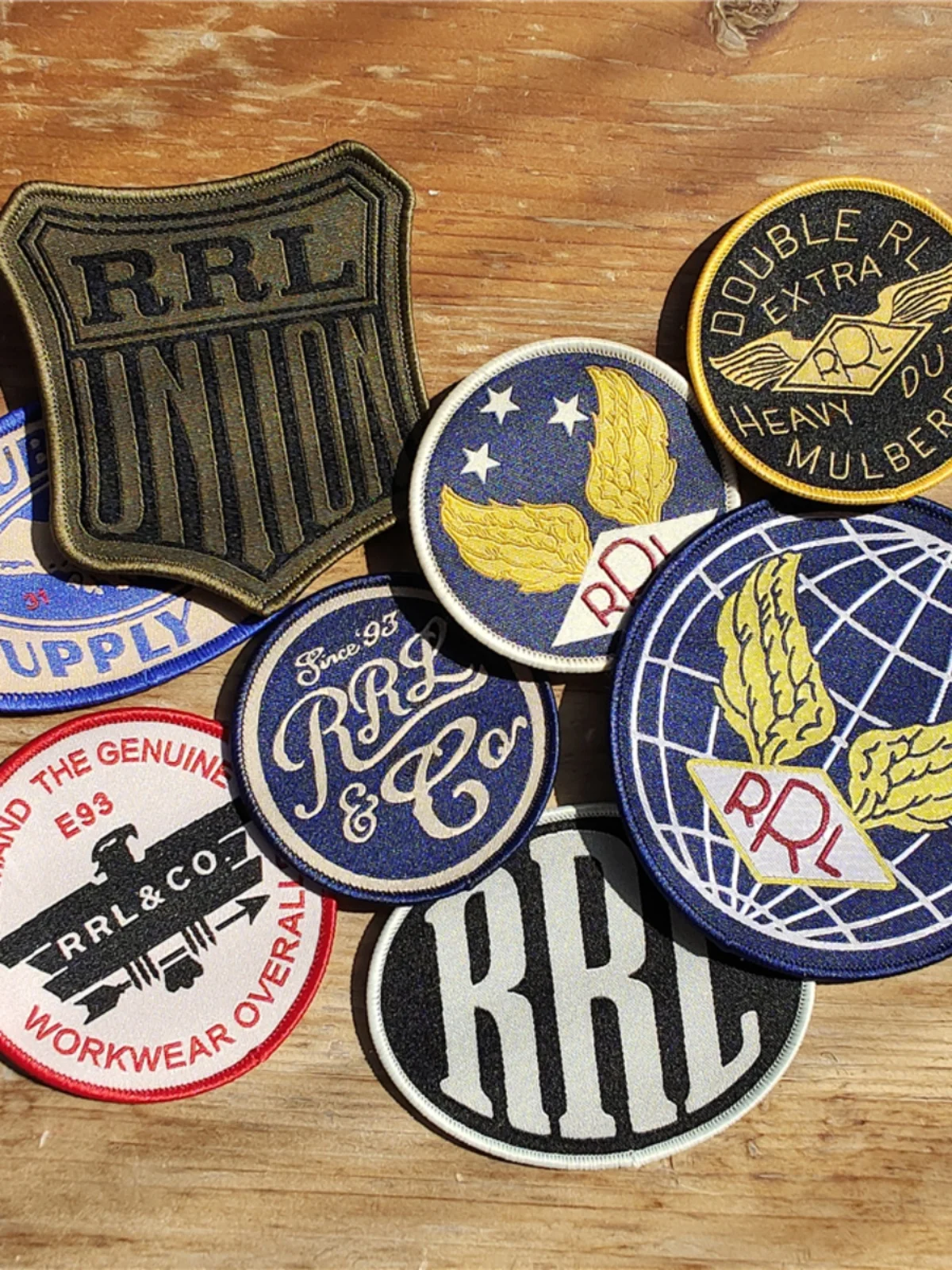 Classic Sleeve Patch Cloth Emblem Adhesive Backing 8 Styles Double RL Patch Material Embroidery Badge Fabric Accessories