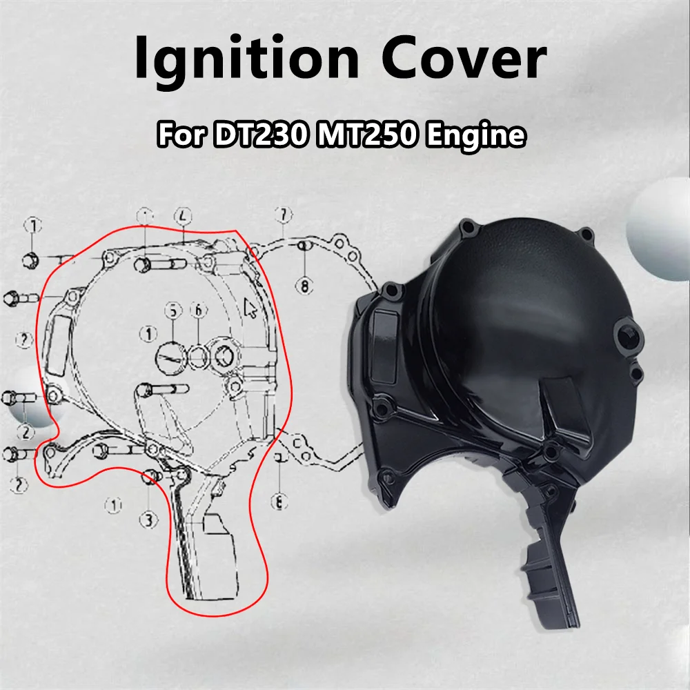 OTOM Motorcycle Crankcase Ignition Cover For YAMAHA DT230 LONCIN MT250 2 Stroke Engine Dirt Bike Aluminum Magneto Cover